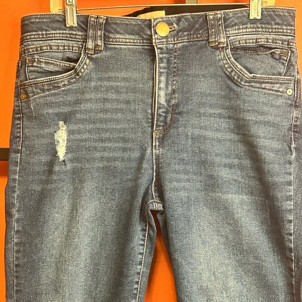 Democracy “Ab” Technology Distressed Raw Hem Skinny Jeans
